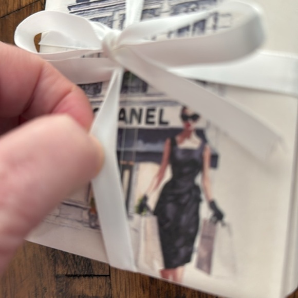 Amanda Greenwood licensed coasters set of 4 Chanel Dior Prada Tom Ford YSL NWT - Picture 4 of 14